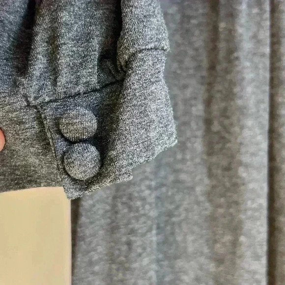 PBO Pleated Gray Ida Short Sleeve Bubble Dress Size Large NWT - Picture 7 of 11